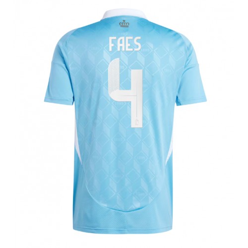 Pánský Fotbalový dres Belgie Wout Faes #4 ME 2024 Venkovní Krátký Rukáv